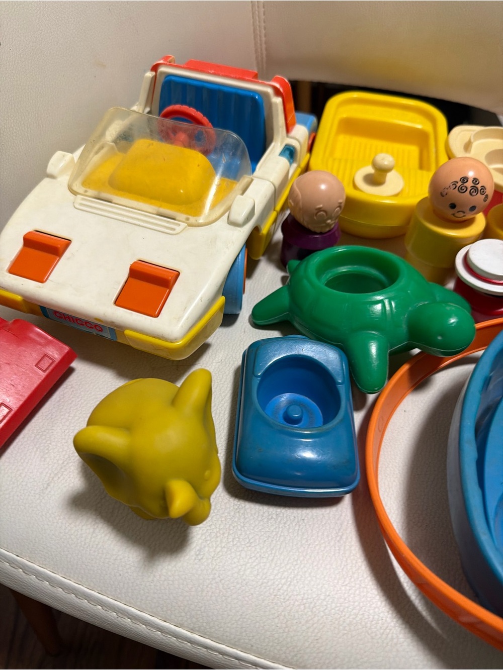 Vintage Fisher price Colorful Kids car and Play Set - Blue, Yellow, Green - Picture 6 of 9